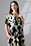 WOMEN'S SUMMER SHORT SLEEVE VISCOSE RUBBERED POCKET DRESS LIKAPA - 3