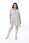 Women's Plus Size Green Cotton Fabric V-Neck Sleeveless Tunic 65N38226