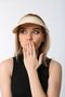Women's Peak Open Straw Beige Hat - 5