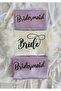1 Bride's Dressing Gown with Feather Sleeves, 2 Lilac Bridesmaid Dressing Gowns