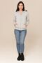 Women's Gray Zipper Hooded Cardigan - 2