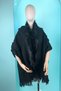 Women's Mother Faux Fur Genuine Wool Tasseled Black Soft Winter Thick Shoulder Shawl 299