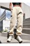 Women's Beige California Printed Oversize Tracksuit with Elastic Legs