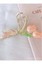 Pink Tulip Flower Model Elegant Women's Metal Hairpin 11cm Gold - Stylish Hairpin Hair Bun Clip - 2