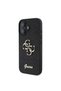 iPhone 16 Compatible Case Guess Licensed 4g Large Metal Logo Glitter Cover Black