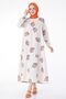 Plain Crew Neck Women's Orange Patterned Dress - 13151 - 2