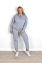 Women's Large Size Polo Collar Tracksuit Set 8045-24
