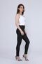 Black High Waist Shaping Shiny Matte Leather Leggings - 2