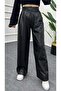 BOL COLLAR WAIST PLEATED LEATHER PANT