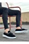 BA0005 Laceless High Sole Black White Sole Skin Belted Classic Tasseled Corcik Men's Shoes