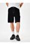 Denim Shorts Loose Fit Bermuda Style with Pockets and Stitching Detailing in Cotton - 3