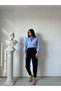 Navy Blue Elastic Waist Shalwar Mona Pants - 5