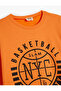 Sweatshirt Long Sleeve Crew Neck Basketball Themed Print Detailed - 3
