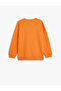 Sweatshirt Long Sleeve Crew Neck Basketball Themed Print Detailed - 2