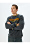Crew Neck Sweatshirt College Embroidered Embellished Cotton Blend - 3