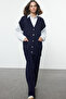 Navy Blue Vest Pants Knitwear Bottom-Top Suit Tctaw25Us00032 - 2