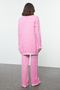 Light Pink Stitching Detail Soft Textured Knitwear Bottom-Top Suit Tctaw25Us00016 - 6