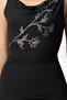 Black Stone Print Detailed Tulle Maxi Evening Homecoming Dress Tpraw25El00046 - 8