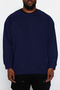 Lacivert Büyük Beden Bisiklet Yaka Oversize/Geniş Kesim İçi Polarlı Sweatshirt TMNAW24AO00007 - 4