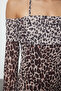 Brown Plain Lacing Detail Midi Knitted Dress Twoaw25El00362 - 4