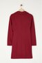 Burgundy Jacket Collar Zipper Detail Woven Dress Twoaw24El00292 - 8