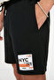 Black Regular/Normal Fit Medium Size City Print Shorts Tmnss22Sr0406 - 4