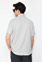 Gri Regular Fit Kısa Kol Yazlık Dokulu Bürümcük Örme Gömlek TMNSS23GO00055 - 6