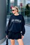 Black Joel Los Angeles Printed Crew Neck Cotton Women's Sweatshirt - 3