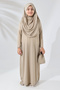 One Piece Practical Children's Prayer Dress with Headscarf Cream