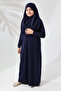 One Piece Practical Children's Prayer Dress with Headscarf Navy Blue - 5