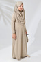 One Piece Practical Children's Prayer Dress with Headscarf Cream - 5