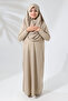 One Piece Practical Children's Prayer Dress with Headscarf Cream - 4