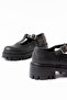 868-757 Black Daily High-Sole Loafer Shoes - 4