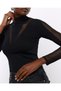Bodysuit with Collar and Sleeves with Tulle Details