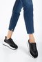 BLACK GENUINE LEATHER WOMEN'S ATHLETIC SNEAKERS - 4