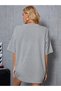 Unisex Gray Crew Neck Cotton Oversize Boyfriend T-shirt - 4