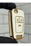Opel Astra Corsa Insignia Mokka Zafira Nano Key Case White - Gold