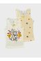 Girls' Cotton Yellow and White Floral Print 2-Pack Tank Top