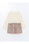 Lcw Baby Cream Color Baby Collar Long Sleeve Floral Baby Girl Dress - 2