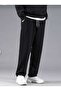 Black Baggy Cut Wide Leg 2 Thread Sweatpants - Comfortable Clothing - 3