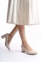 Women's Camila Cream Leather 6 Cm Thick Heeled Light Pointed Toe Classic Shoes - 2