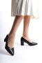 Women's Camila Sitah Leather 6 Cm Thick Heeled Light Pointed Toe Classic Shoes - 2
