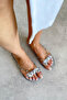 Leo Transparent Flat Matte Stone Detailed Bowknot Flat Sole Women's Slippers - 3