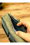 Genuine Leather Handmade Zippered Clutch Bag Portfolio Wallet - 5
