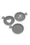 3-Piece Plastic Dessert Coffee Cake Decoration Plate Mold Template Gray