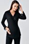 Long Chiffon Sleeves Stretchy Viscous Maternity Dressing Gown Sleepwear Suit - 7