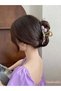 Purple Tulip Floral Model Women's Metal Hairpin Gold - Spring Summer Country Style Bun Hair Accessory - 4