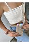 Luxury Hand Knitted Women's Shoulder Phone Bag ( Beige ) - 2