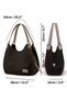 3286 Lonia Women's Bitter Brown Canvas Cotton Daily Shoulder Hand Tote Bag - 2