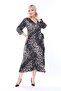 Women's Plus Size Long-Sleeved Double-Breasted Collared Skirt with Ruffles, Combed Cotton Viscose Dress - 7
